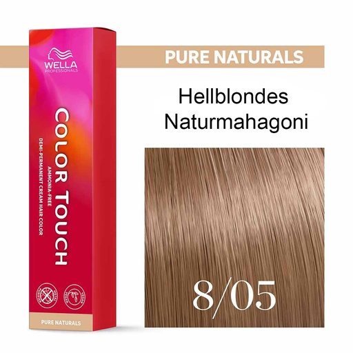 [M.17544] Wella Professional COLOR TOUCH Pure Naturals 8/05 hellblond natur-mahagoni 60ml