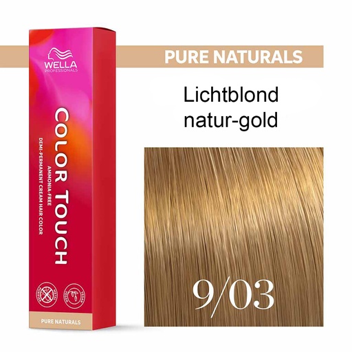 [M.11126] Wella Professional COLOR TOUCH Pure Naturals 9/03 lichtblond natur-gold 60ml