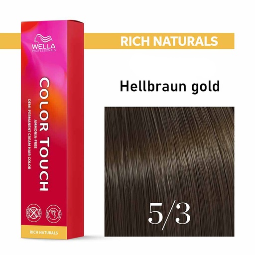[M.11148] Wella Professional COLOR TOUCH Rich Naturals 5/3 hellbraun gold 60ml