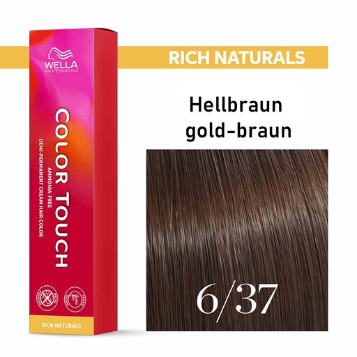 [M.11131] Wella Professional COLOR TOUCH Rich Naturals 6/37 dunkelblond gold-braun 60ml