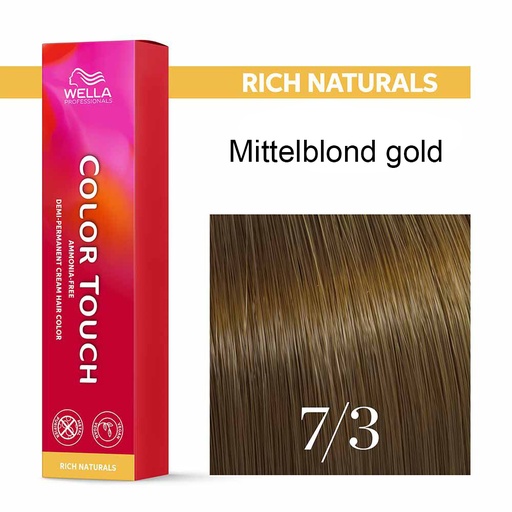 [M.11135] Wella Professional COLOR TOUCH Rich Naturals 7/3 mittelblond gold 60ml