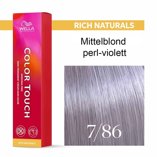 [M.17512] Wella Professional COLOR TOUCH Rich Naturals 7/86 mittelblond perl-violett 60ml