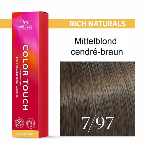 [M.11149] Wella Professional COLOR TOUCH Rich Naturals 7/97 mittelblond cendré-braun 60ml