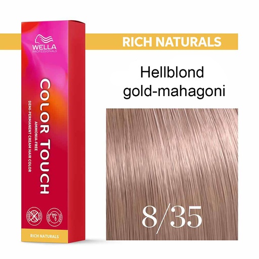 [M.17423] Wella Professional COLOR TOUCH Rich Naturals 8/35 hellblond gold-mahagoni 60ml