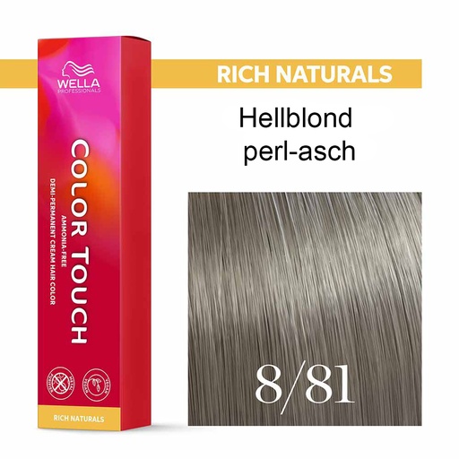 [M.11147] Wella Professional COLOR TOUCH Rich Naturals 8/81 hellblond perl-asch 60ml