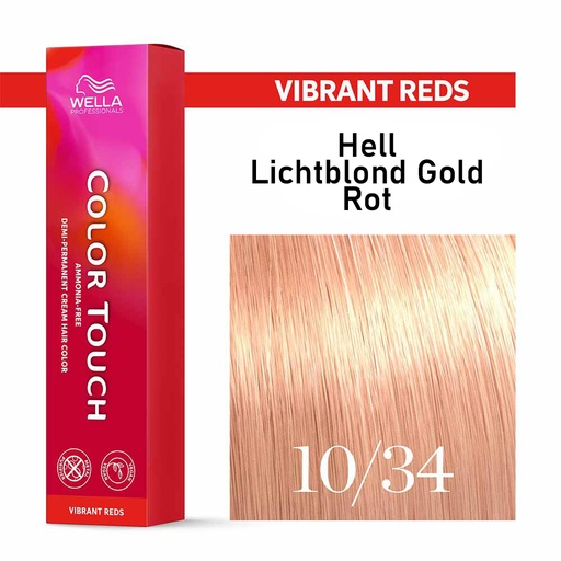 [M.17244] Wella Professional COLOR TOUCH Vibrant Reds 10/34 hell-lichtblond gold-rot 60ml