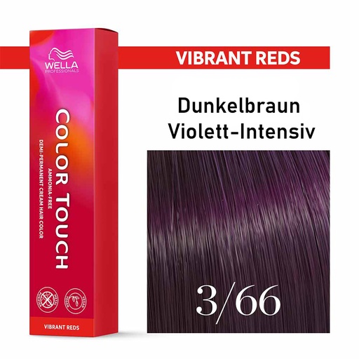 [M.11172] Wella Professional COLOR TOUCH Vibrant Reds 3/66 dunkelbraun violett-intensiv 60ml