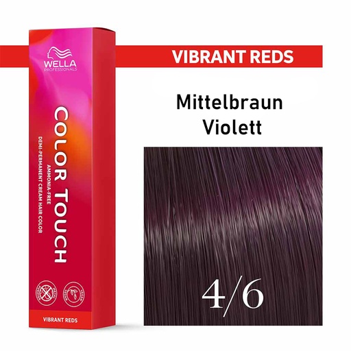 [M.11175] Wella Professional COLOR TOUCH Vibrant Reds 4/6 mittelbraun violett 60ml