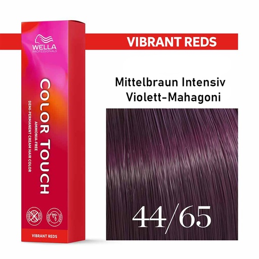 [M.11170] Wella Professional COLOR TOUCH Vibrant Reds 44/65 mittelbraun intensiv violett-mahagon 60ml