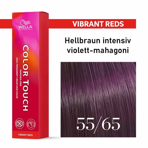 [M.11164] Wella Professional COLOR TOUCH Vibrant Reds 55/65 dunkelblond intensiv mahagoni-violett 60ml