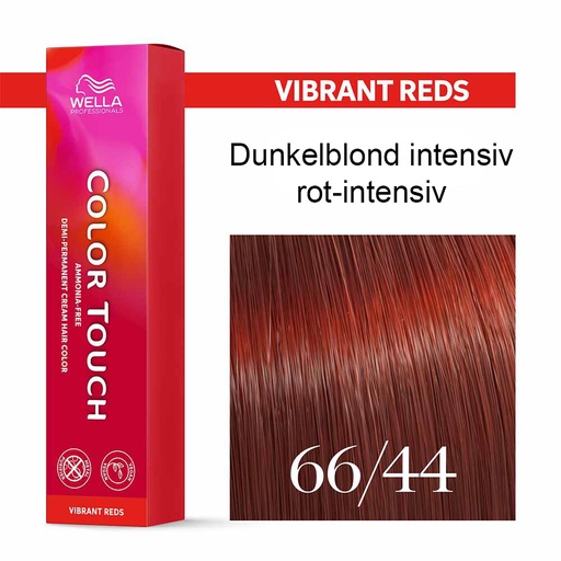 [M.11165] Wella Professional COLOR TOUCH Vibrant Reds 66/44 dunkelblond intensiv rot-intensiv 60ml