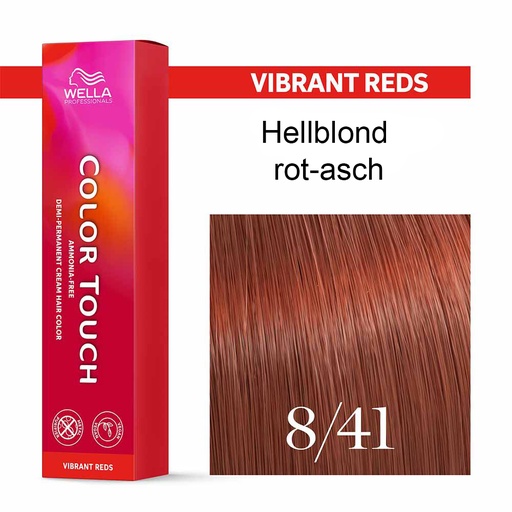 [M.17414] Wella Professional COLOR TOUCH Vibrant Reds 8/41 hellblond rot-asch 60ml