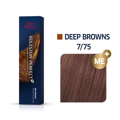 [M.11048] Wella Professional KOLESTON Perfect Me+ Deep Browns 7/75 Mittelblond braun-mahagoni 60ml