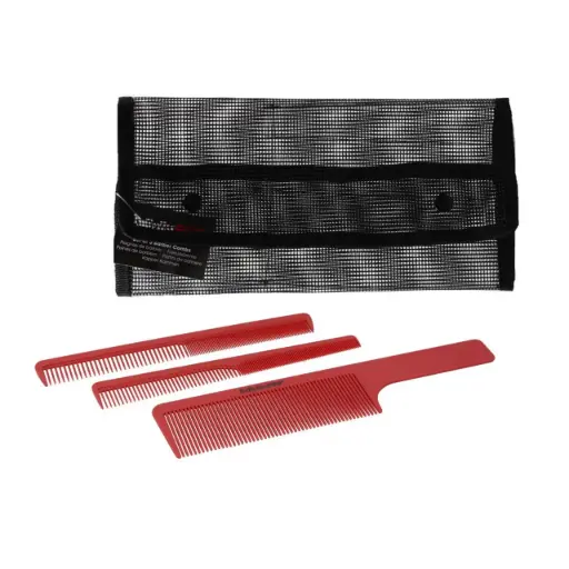 [M.18244] BaByliss PRO RED BARBER COMB SET x3