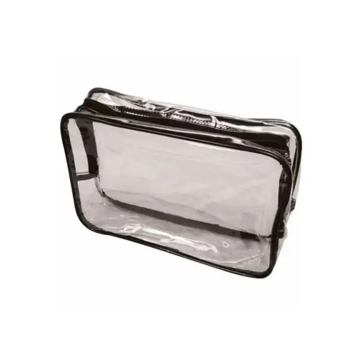[M.18296] SIBEL Kosmetiktasche PVC Schwarz transparent 