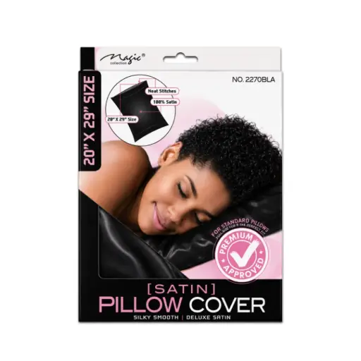 [M.18415] Magic Satin Pillow Cover Black