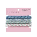 SIBEL Twisties Hair Bands Multicolor Blue/Green 4pcs